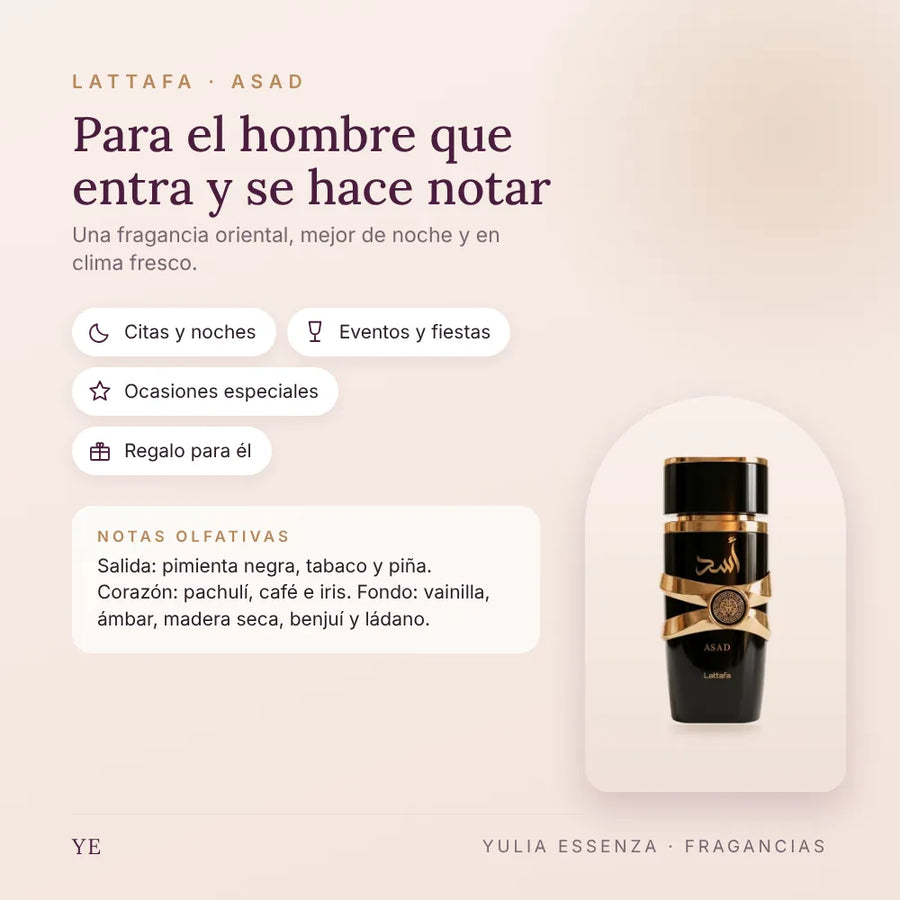 Para quién es Lattafa Asad y ocasiones