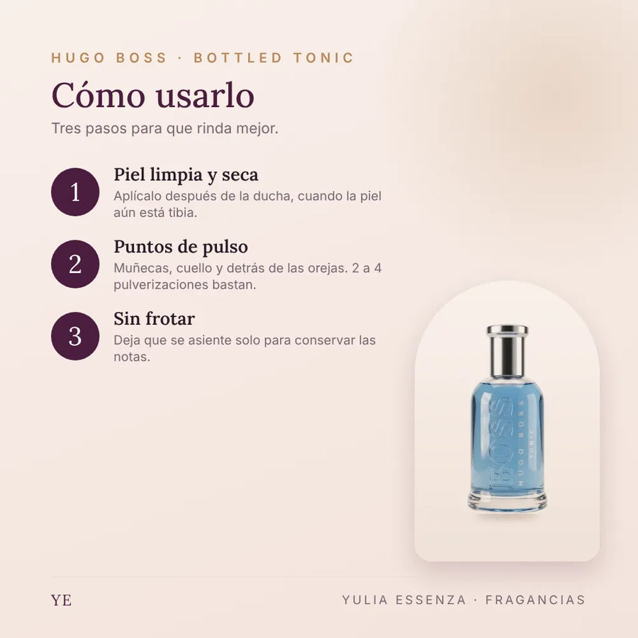 Cómo aplicar Hugo Boss Bottled Tonic