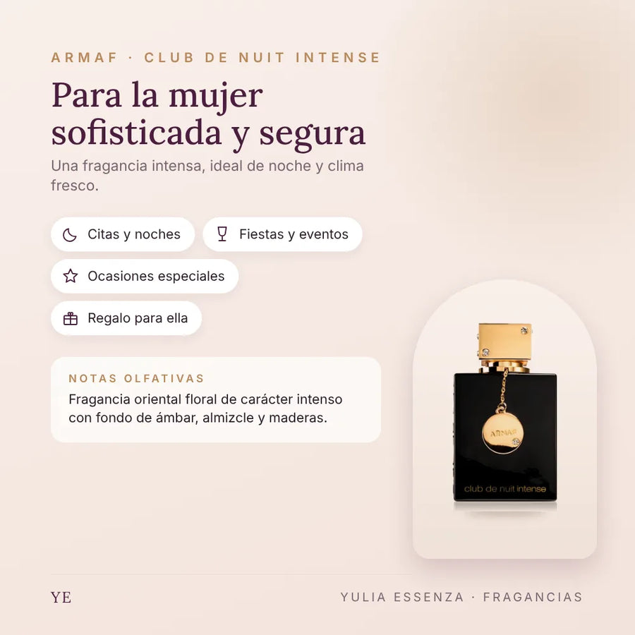 Para quién es Armaf Club de Nuit Intense mujer y ocasiones
