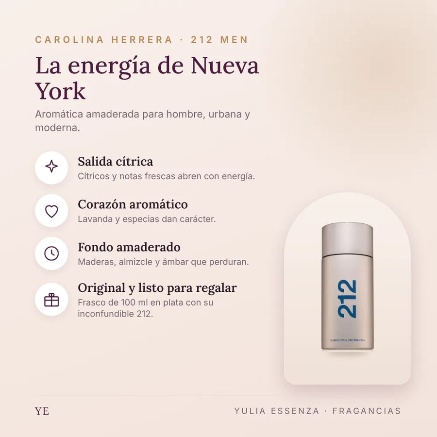 Beneficios y notas de Carolina Herrera 212 Men
