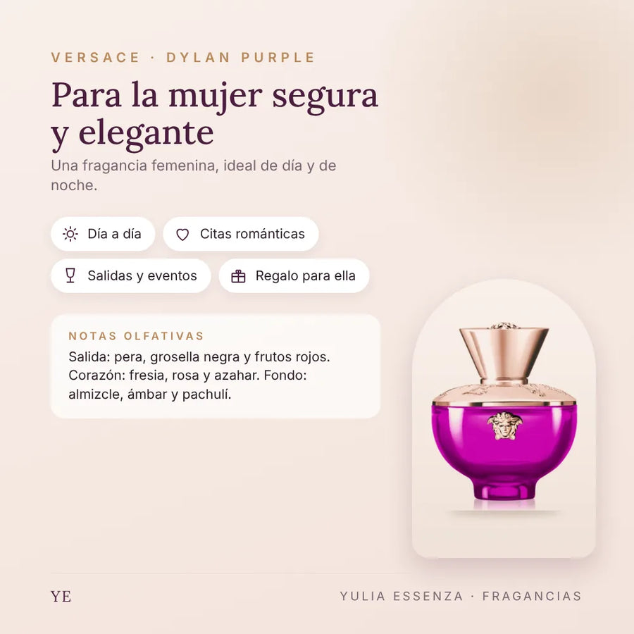 Para quién es Versace Dylan Purple y ocasiones
