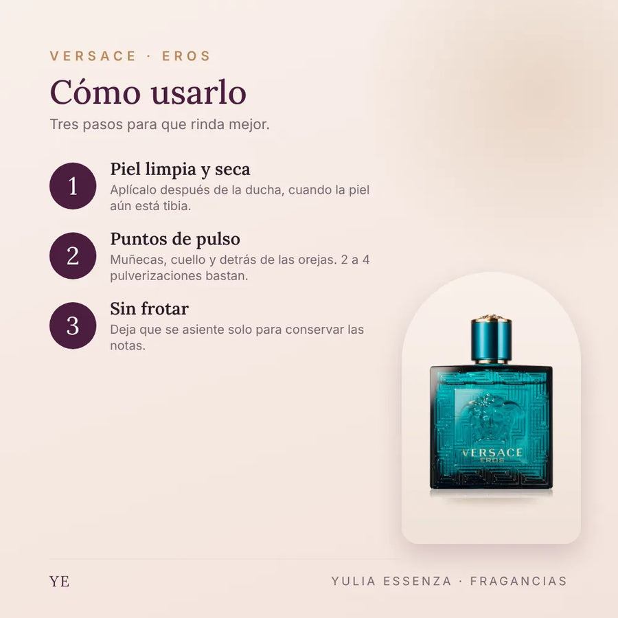 Cómo aplicar Versace Eros