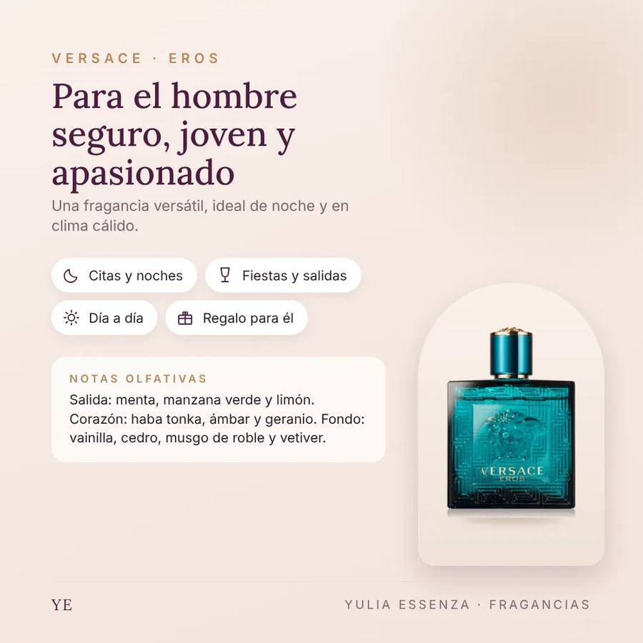 Para quién es Versace Eros y ocasiones