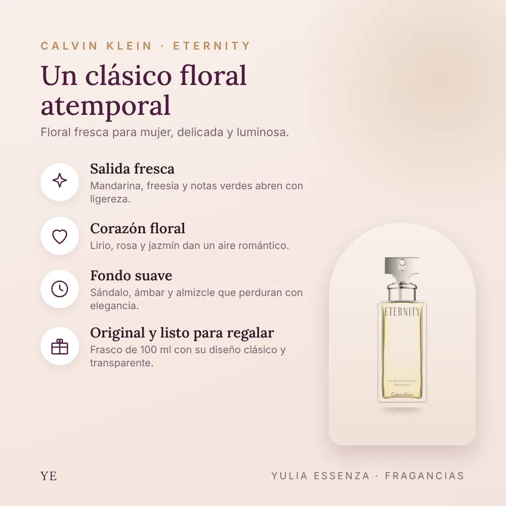 Beneficios y notas de Calvin Klein Eternity