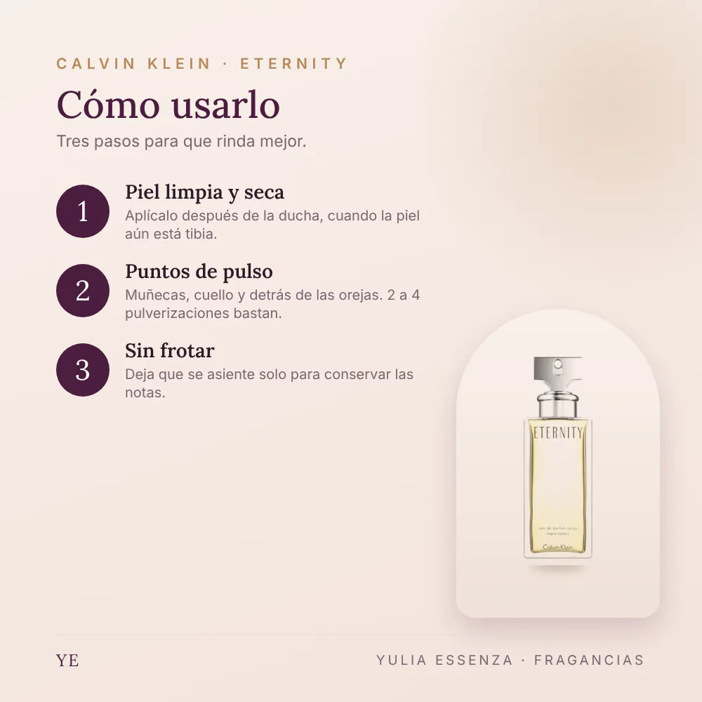 Cómo aplicar Calvin Klein Eternity