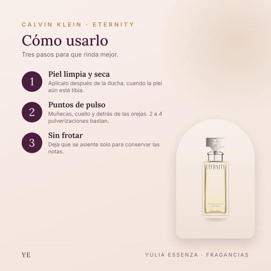 Cómo aplicar Calvin Klein Eternity