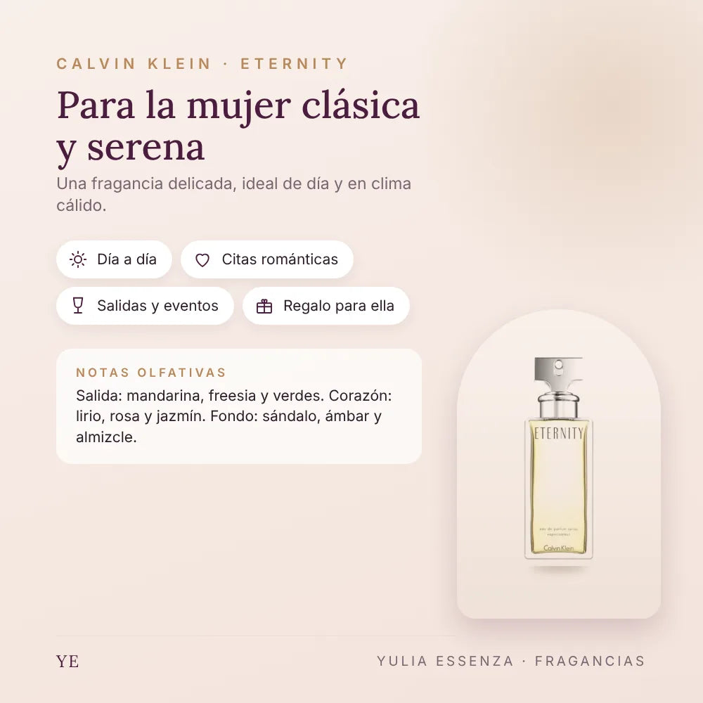 Para quién es Calvin Klein Eternity y ocasiones
