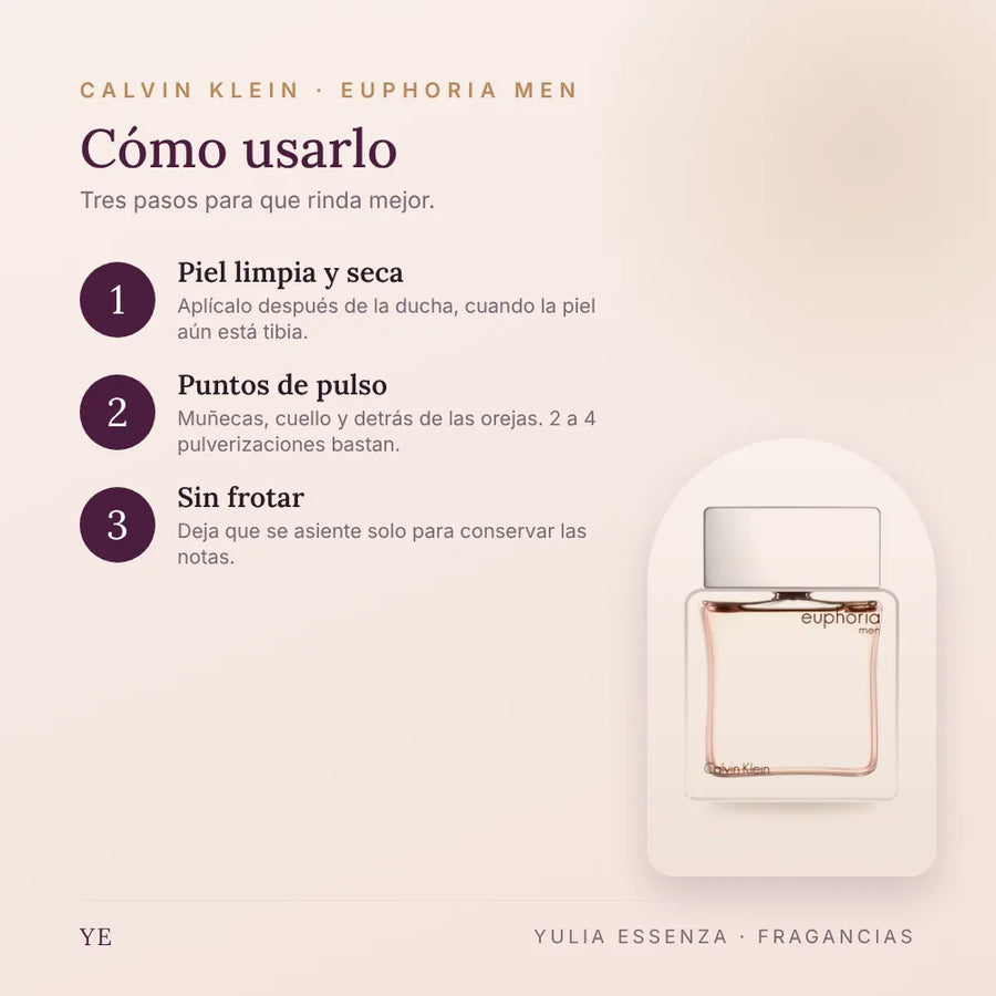 Cómo aplicar Calvin Klein Euphoria Men