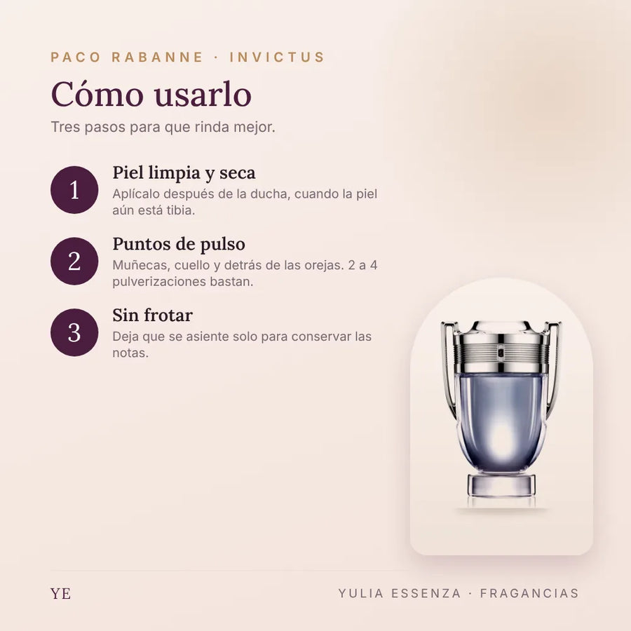 Cómo aplicar Paco Rabanne Invictus