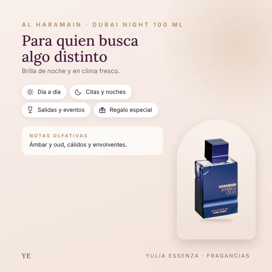 Al Haramain Dubai Night 100 ml: para quién es y ocasiones
