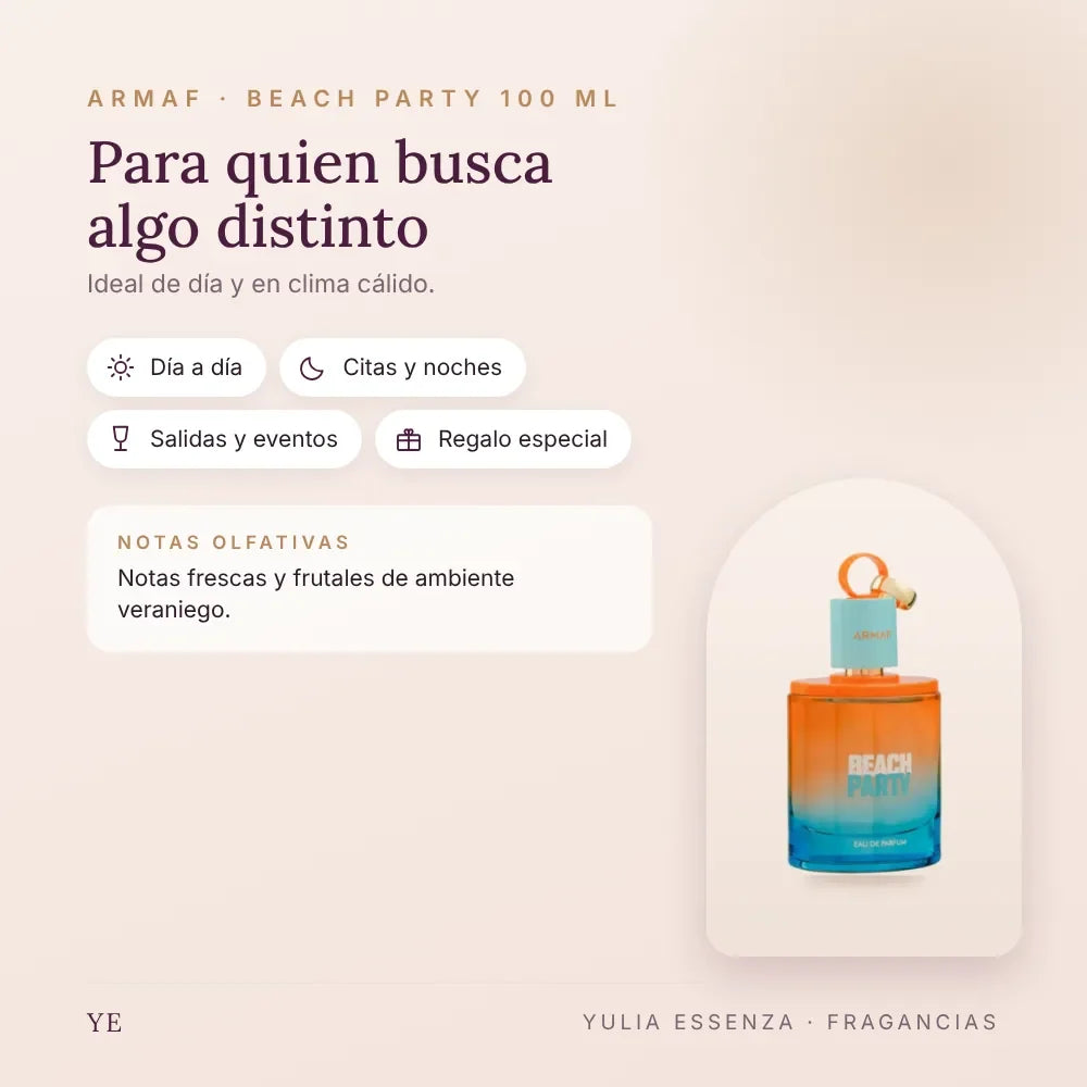 Armaf Beach Party 100 ml: para quién es y ocasiones