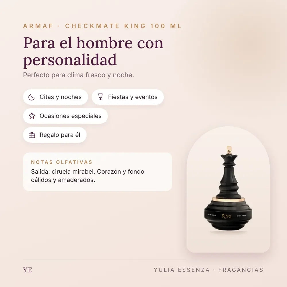 Armaf Checkmate King 100 ml: para quién es y ocasiones