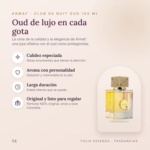 Armaf Club de Nuit Oud 105 ml original: beneficios y notas