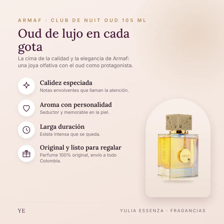 Armaf Club de Nuit Oud 105 ml original: beneficios y notas