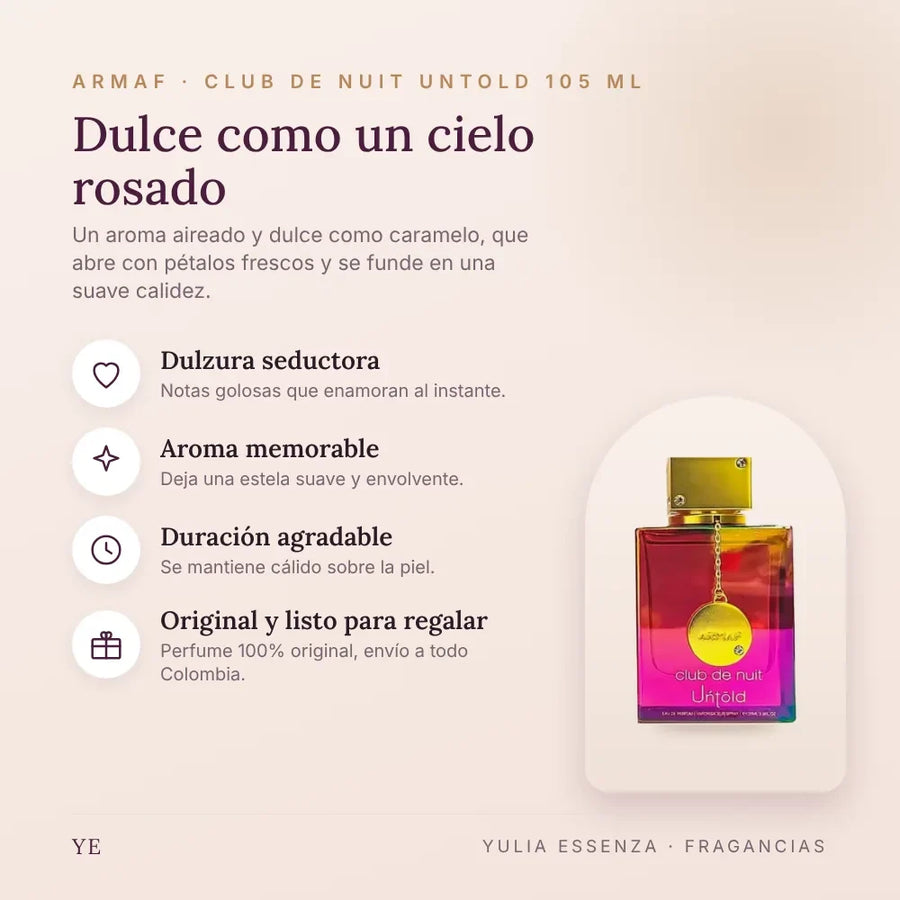 Armaf Club de Nuit Untold 105 ml original: beneficios y notas