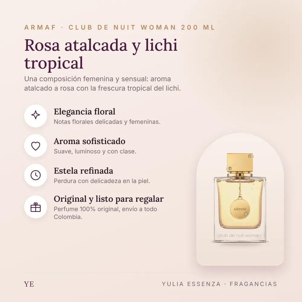 Armaf Club de Nuit Woman 200 ml original: beneficios y notas