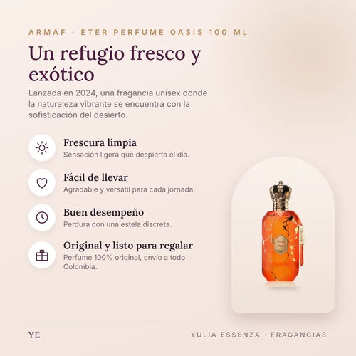 Armaf Eter Perfume Oasis 100 ml original: beneficios y notas