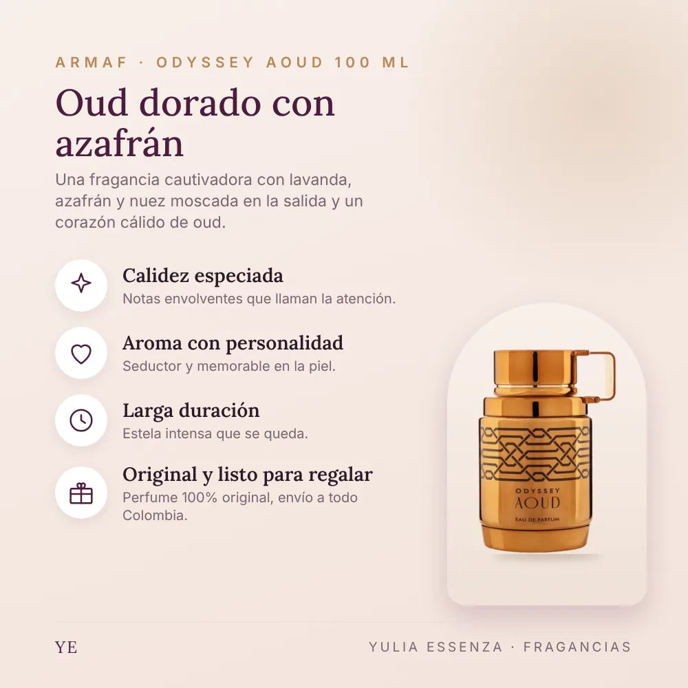 Armaf Odyssey Aoud 100 ml original: beneficios y notas