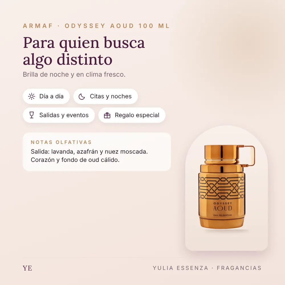 Armaf Odyssey Aoud 100 ml: para quién es y ocasiones