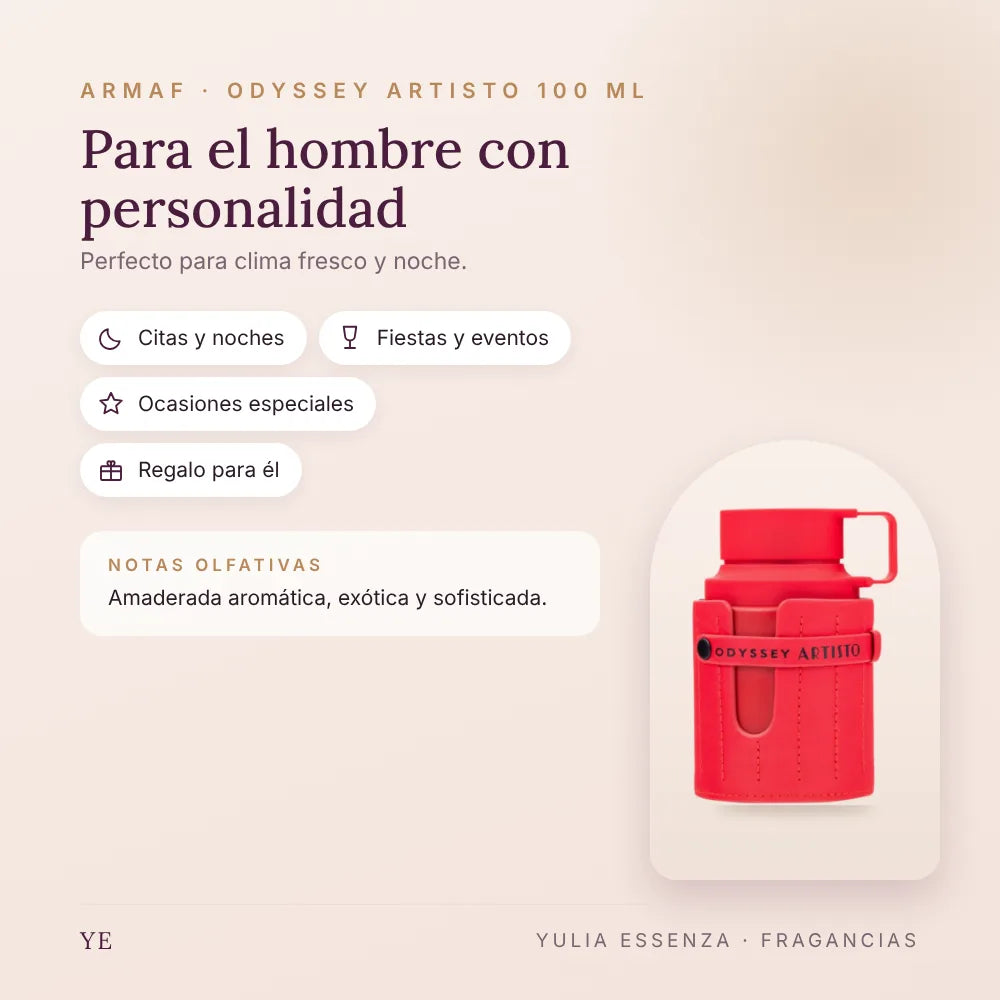 Armaf Odyssey Artisto 100 ml: para quién es y ocasiones