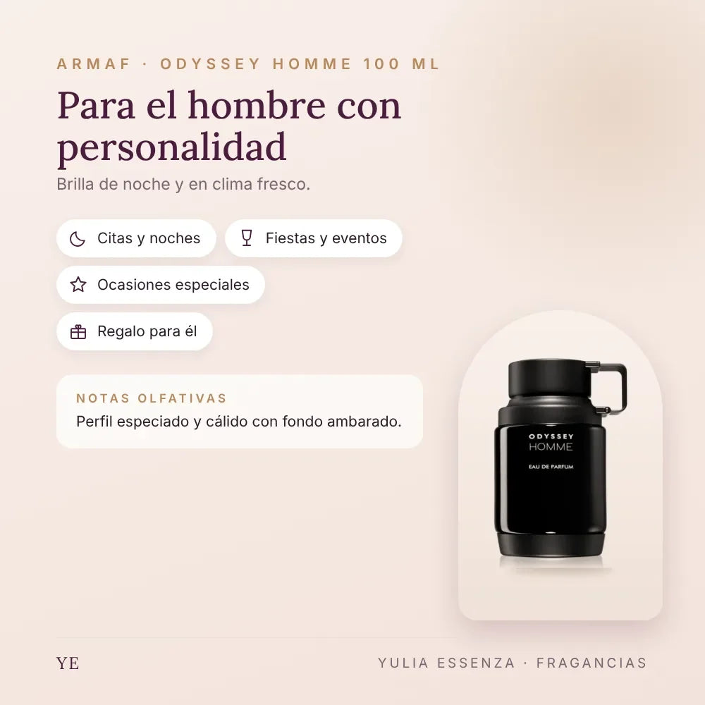 Armaf Odyssey Homme 100 ml: para quién es y ocasiones