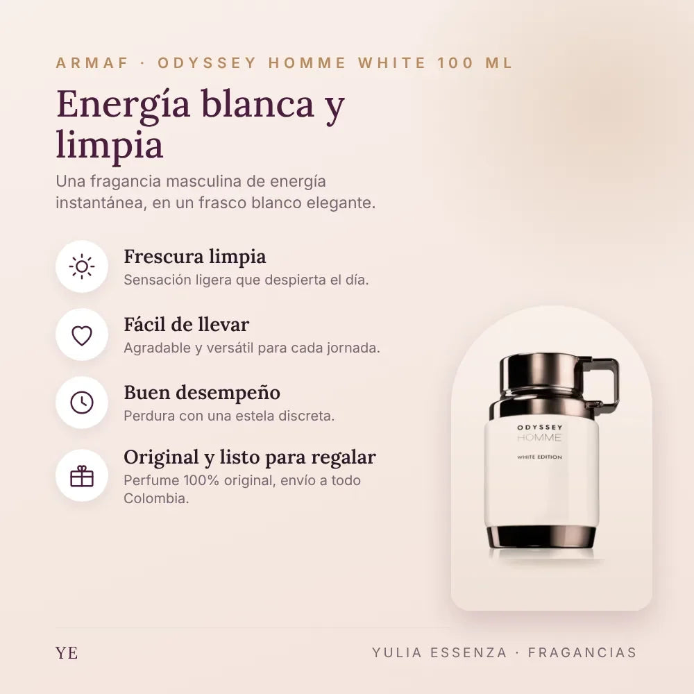 Armaf Odyssey Homme White 100 ml original: beneficios y notas