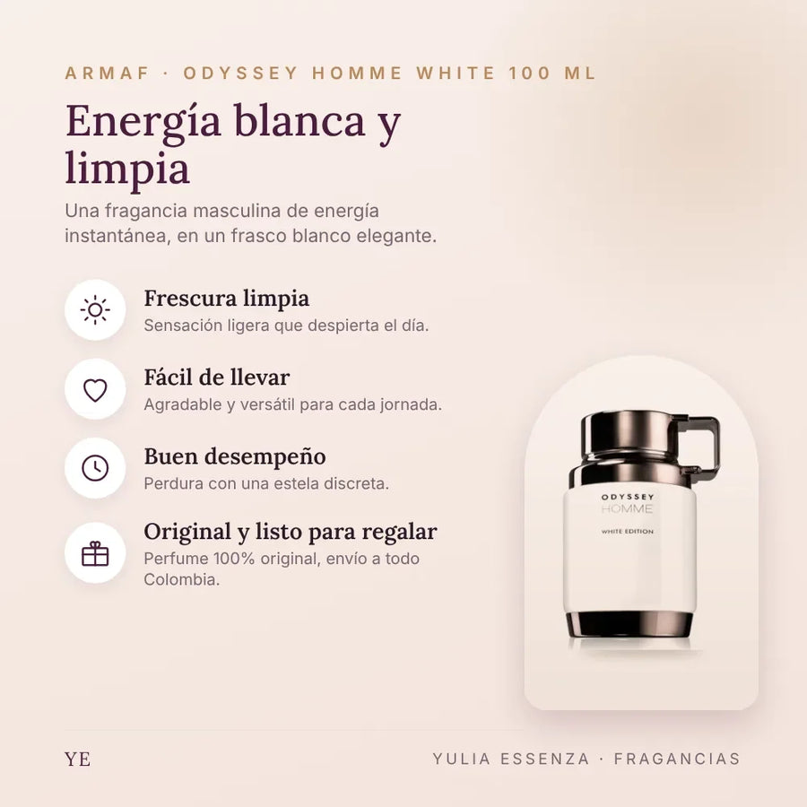 Armaf Odyssey Homme White 100 ml original: beneficios y notas