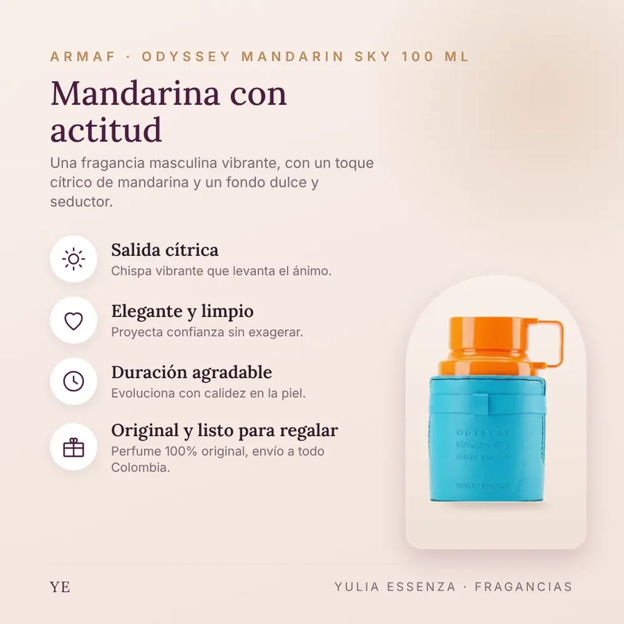 Armaf Odyssey Mandarin Sky 100 ml original: beneficios y notas