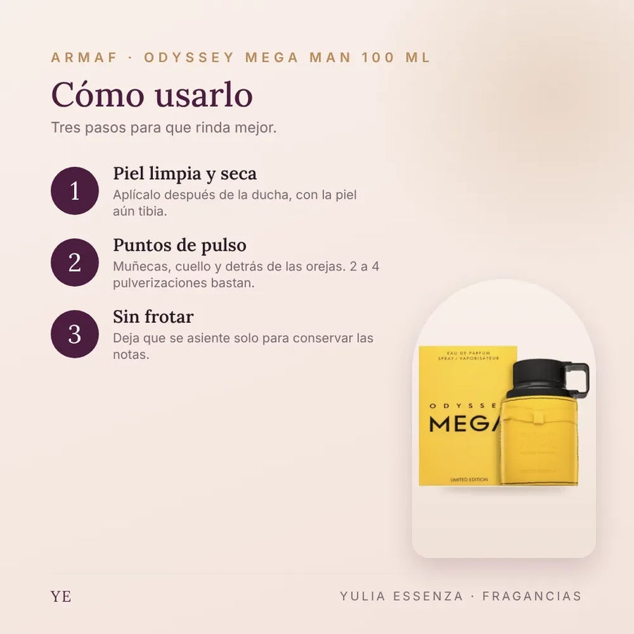 Cómo aplicar Armaf Odyssey Mega Man 100 ml