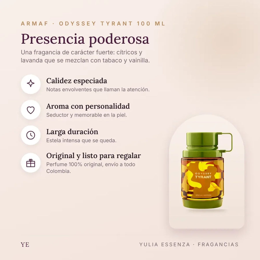 Armaf Odyssey Tyrant 100 ml original: beneficios y notas
