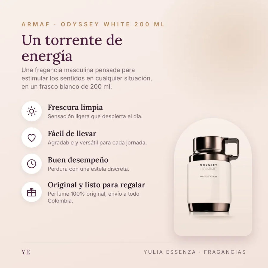 Armaf Odyssey White 200 ml original: beneficios y notas