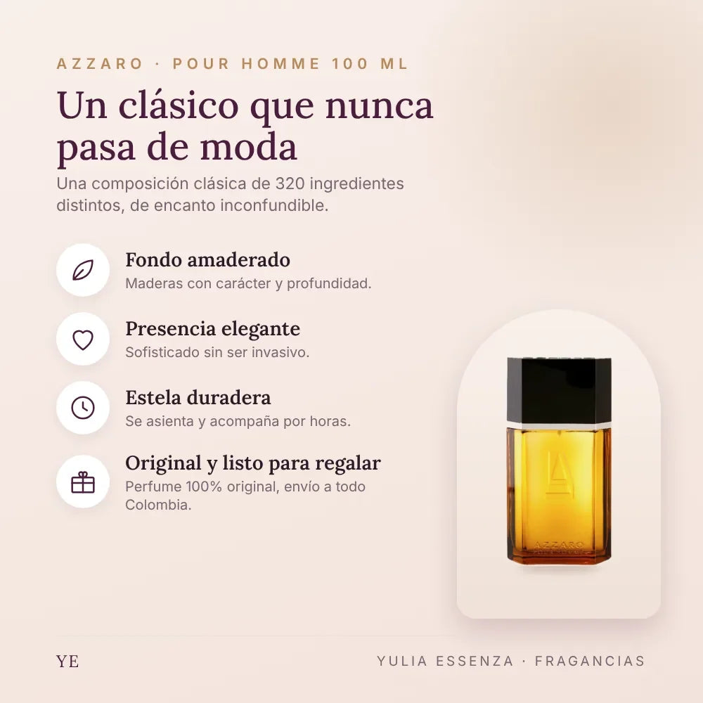 Azzaro Pour Homme 100 ml original: beneficios y notas