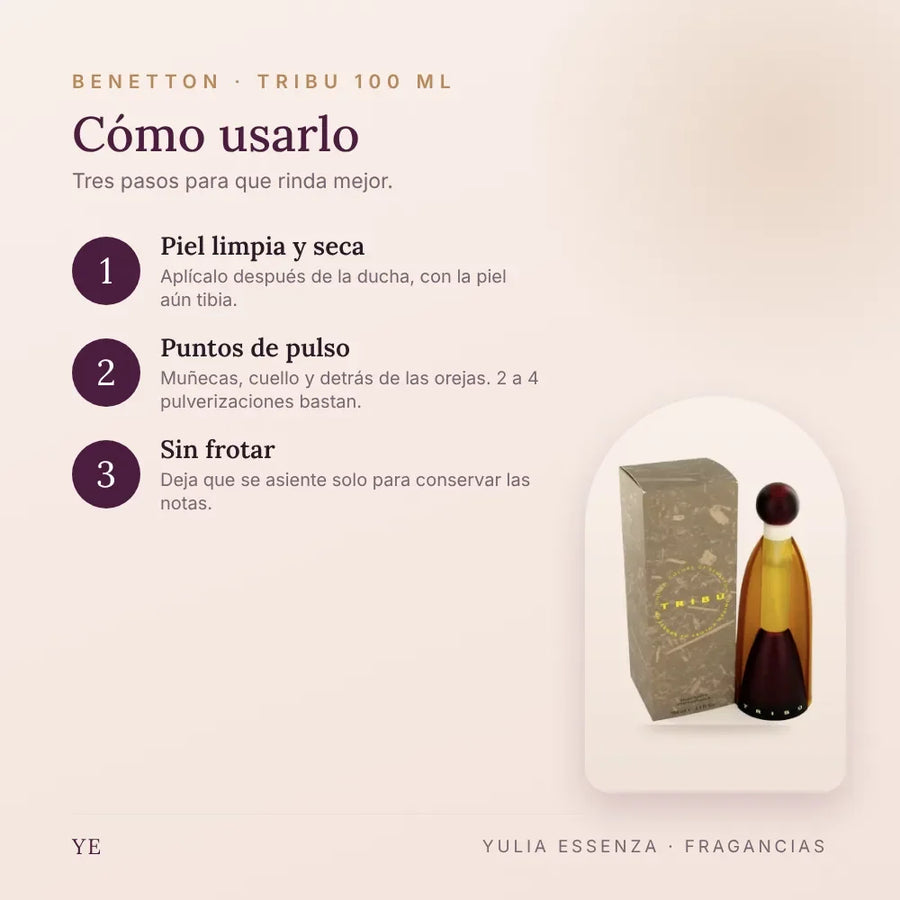 Cómo aplicar Benetton Tribu 100 ml