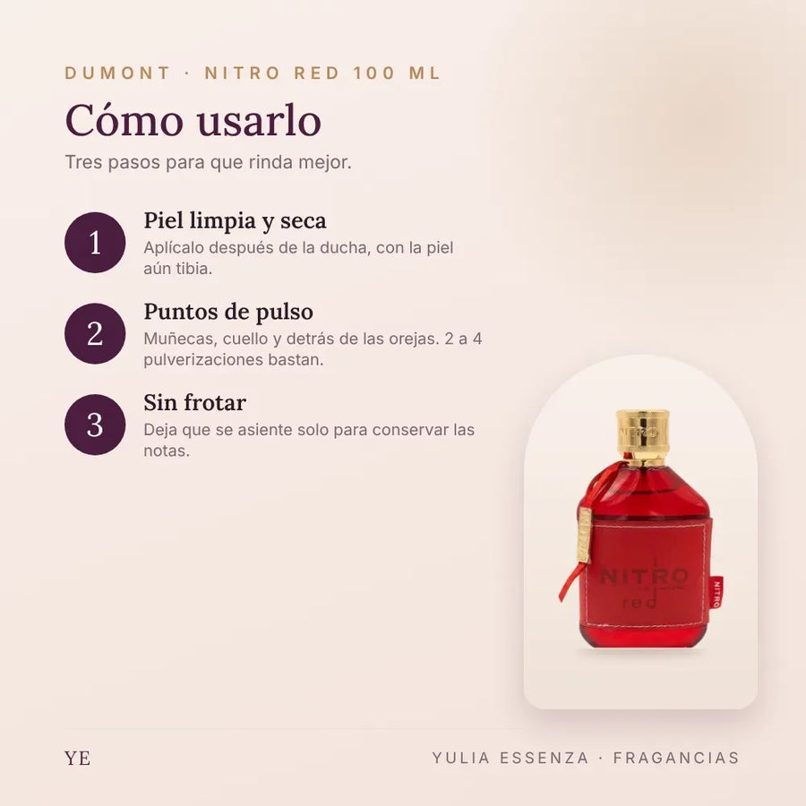 Cómo aplicar Dumont Nitro Red 100 ml