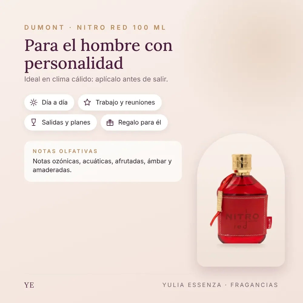 Dumont Nitro Red 100 ml: para quién es y ocasiones