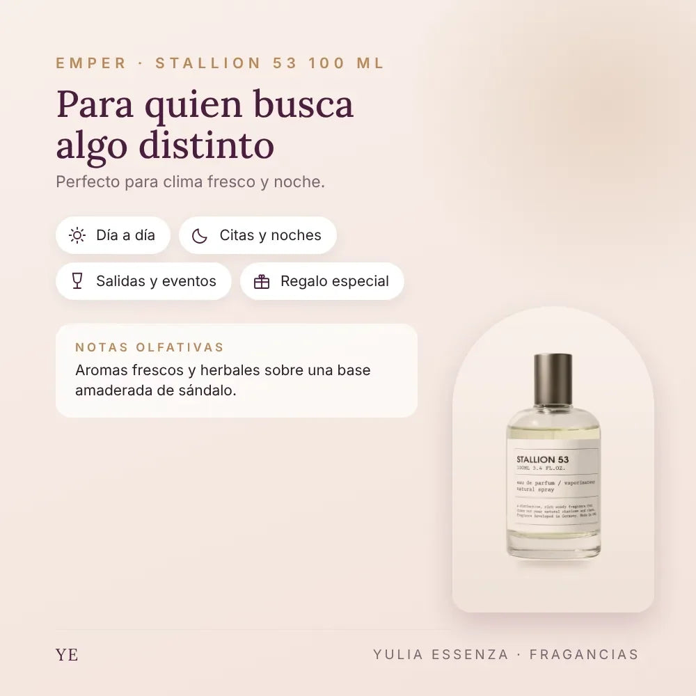 Emper Stallion 53 100 ml: para quién es y ocasiones