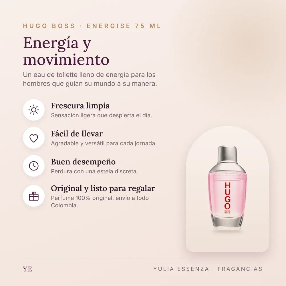 Hugo Boss Energise 75 ml original: beneficios y notas