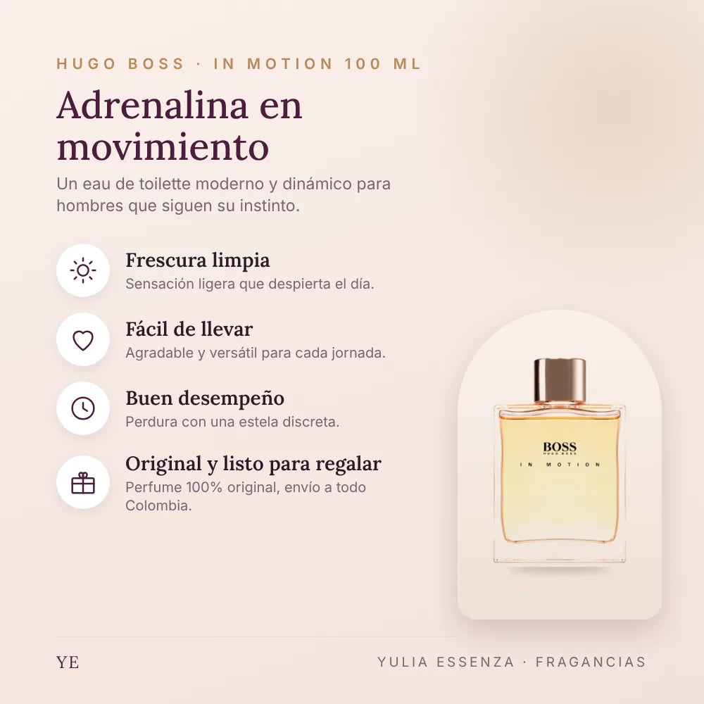 Hugo Boss In Motion 100 ml original: beneficios y notas