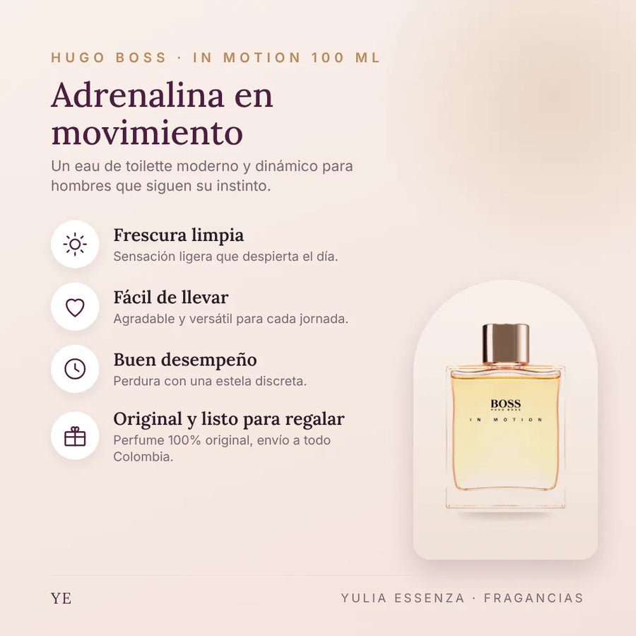 Hugo Boss In Motion 100 ml original: beneficios y notas
