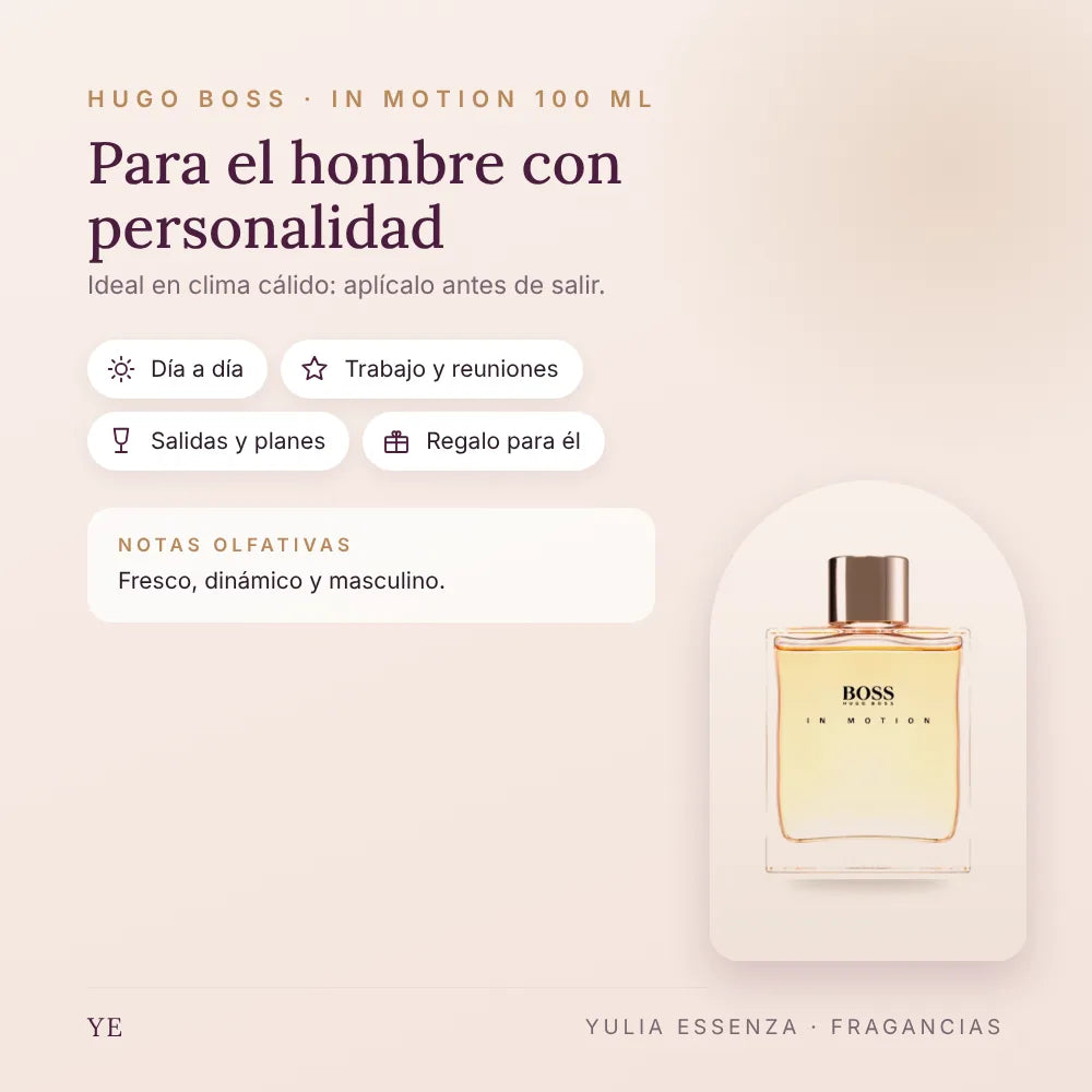 Hugo Boss In Motion 100 ml: para quién es y ocasiones