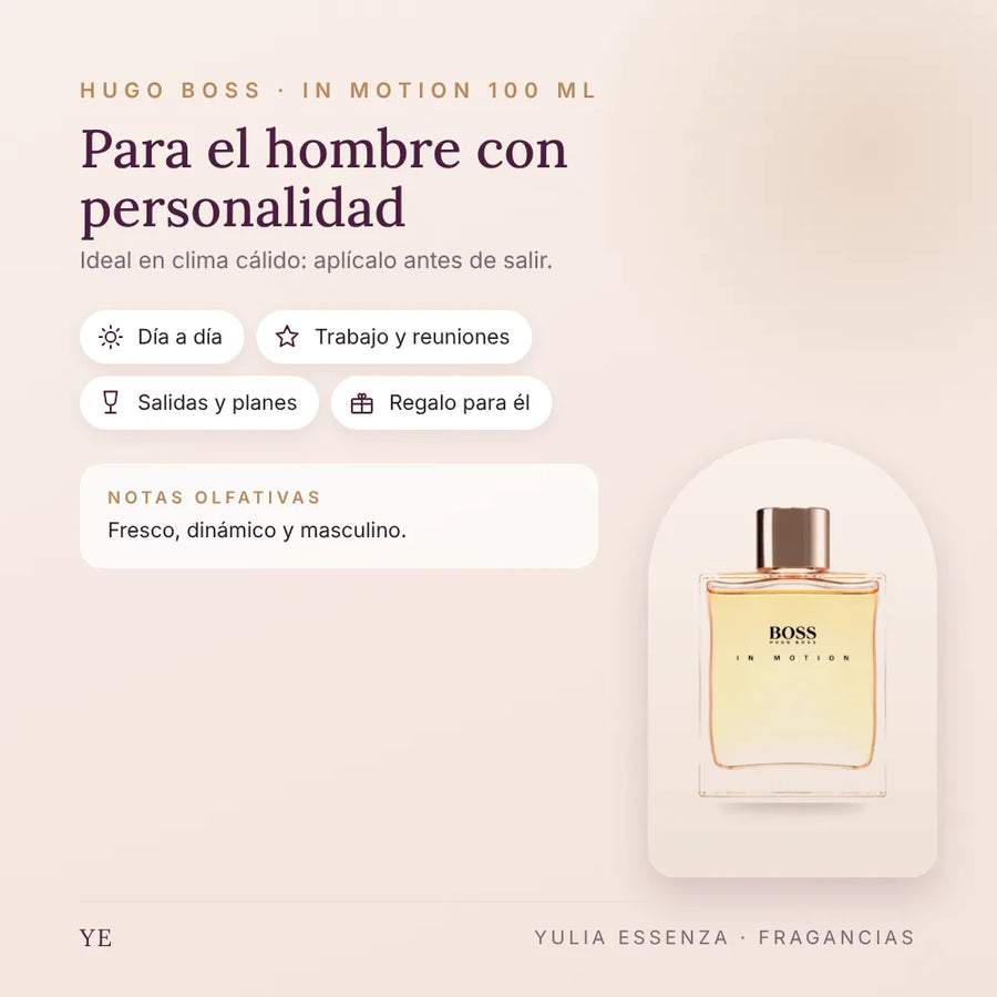 Hugo Boss In Motion 100 ml: para quién es y ocasiones