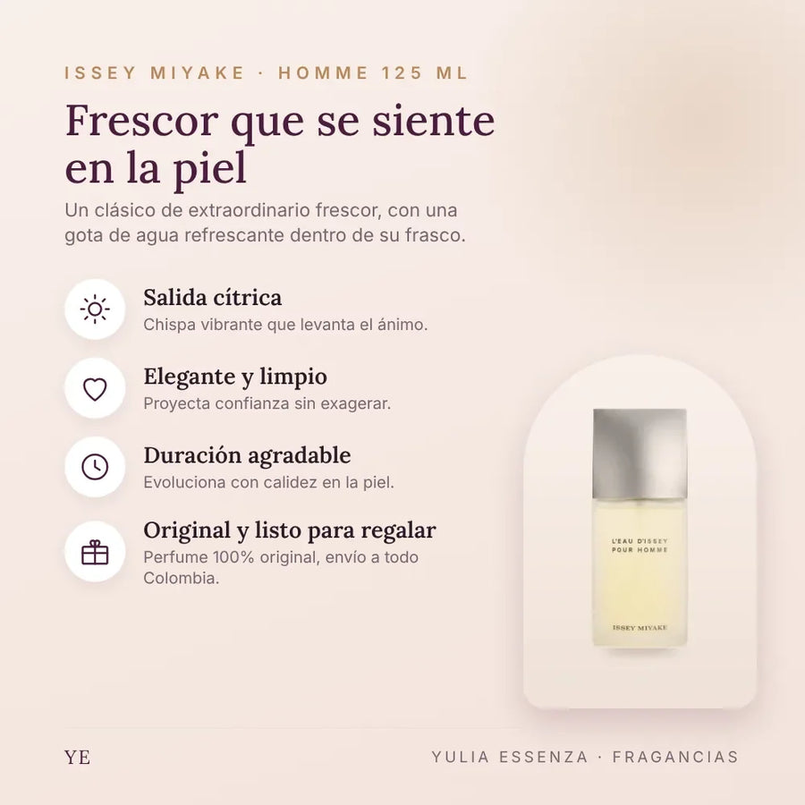 Issey Miyake Homme 125 ml original: beneficios y notas