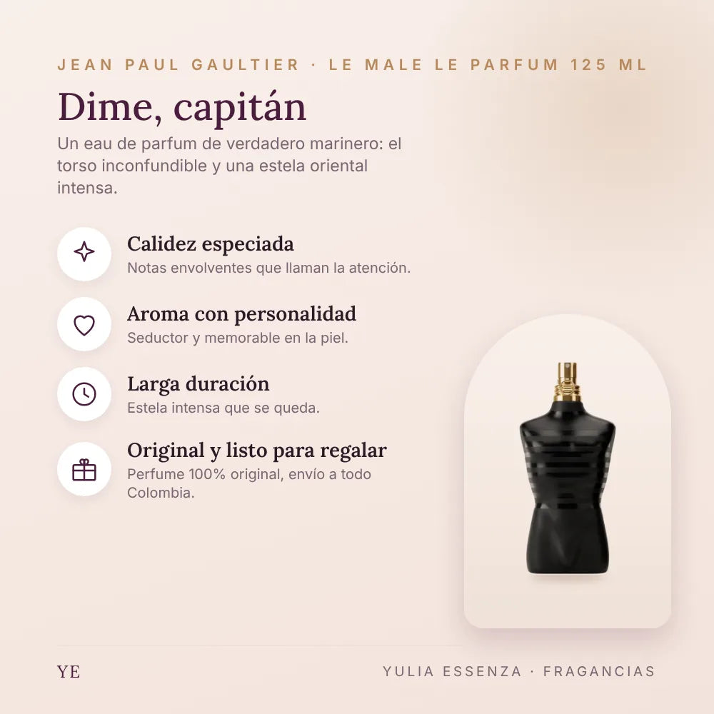 Jean Paul Gaultier Le Male Le Parfum 125 ml original: beneficios y notas