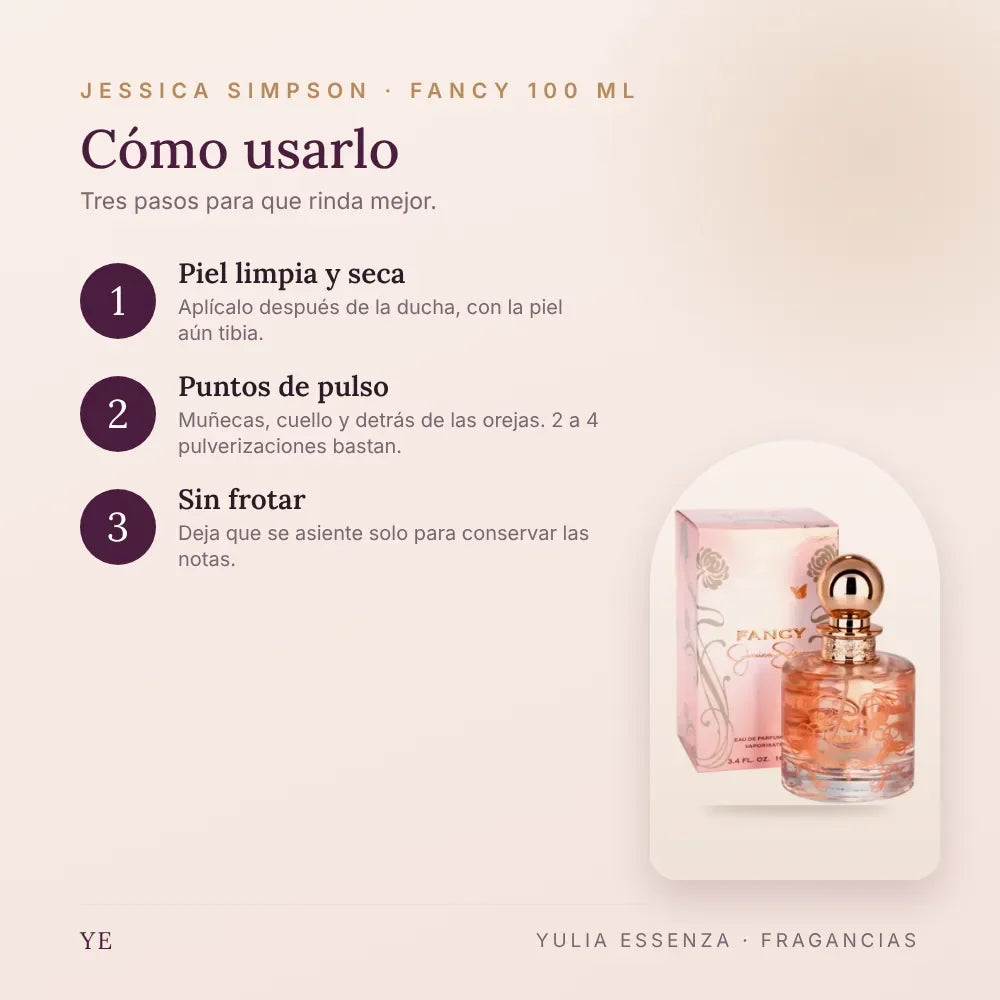Cómo aplicar Jessica Simpson Fancy 100 ml