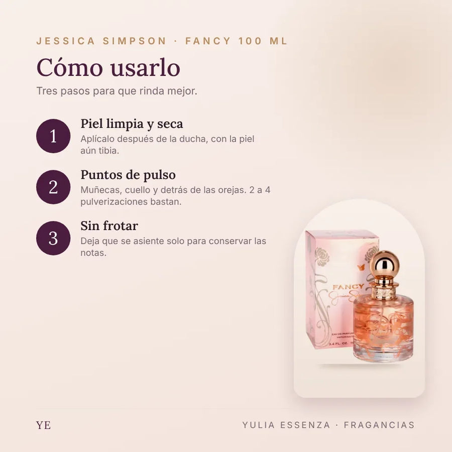 Cómo aplicar Jessica Simpson Fancy 100 ml