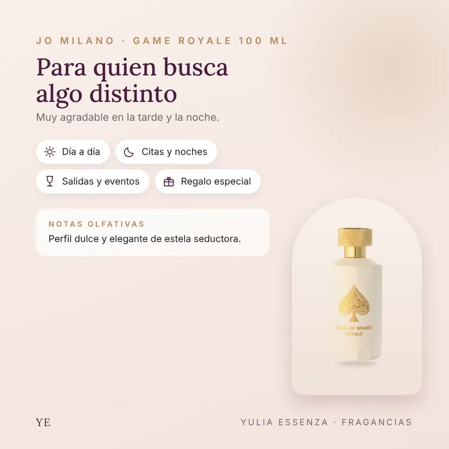 Jo Milano Game Royale 100 ml: para quién es y ocasiones
