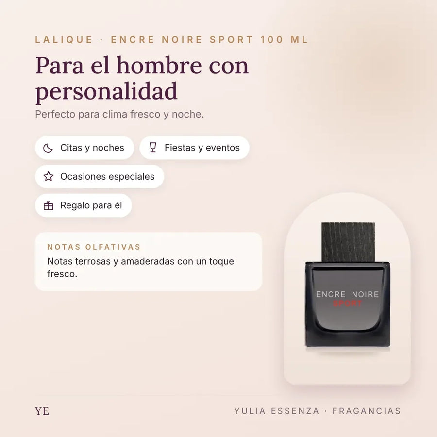 Lalique Encre Noire Sport 100 ml: para quién es y ocasiones