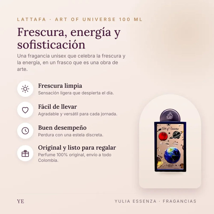 Lattafa Art of Universe 100 ml original: beneficios y notas