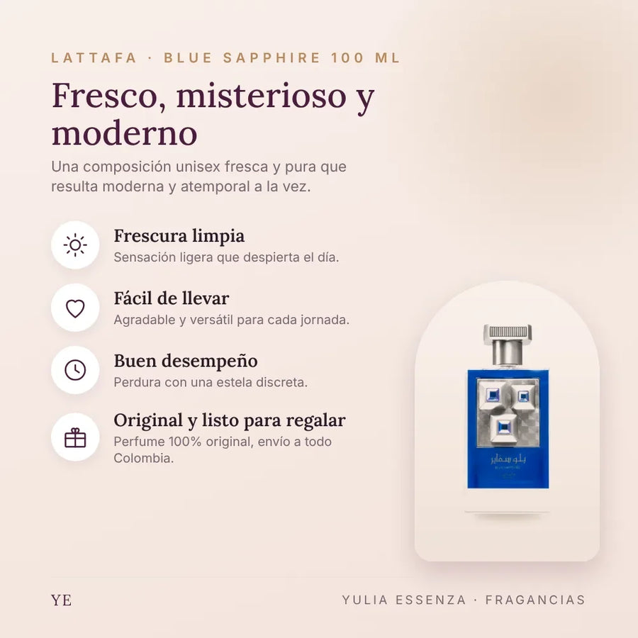 Lattafa Blue Sapphire 100 ml original: beneficios y notas