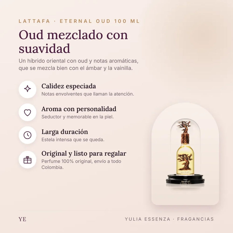 Lattafa Eternal Oud 100 ml original: beneficios y notas